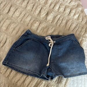 Vanilla Star Blue Jean Shorts with Drawstring Waist